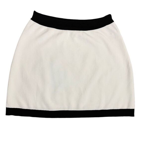Aritizia Babaton Legacy Skirt White Black Color block size Large Pencil Mini - Picture 1 of 7